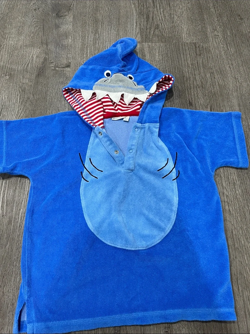 JoJo Maman Bebe Blue Shark Hooded Swim Poncho
